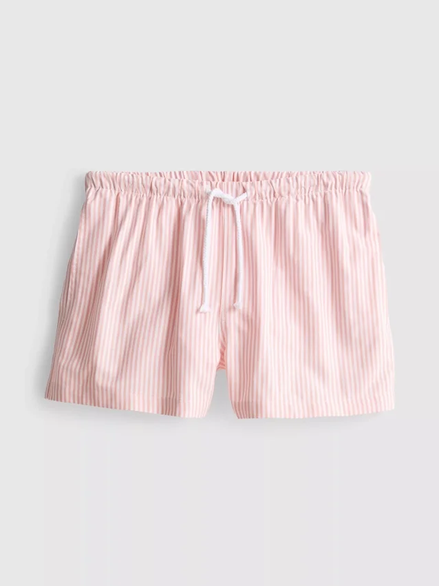Stripete oxford-shorts med høy midje