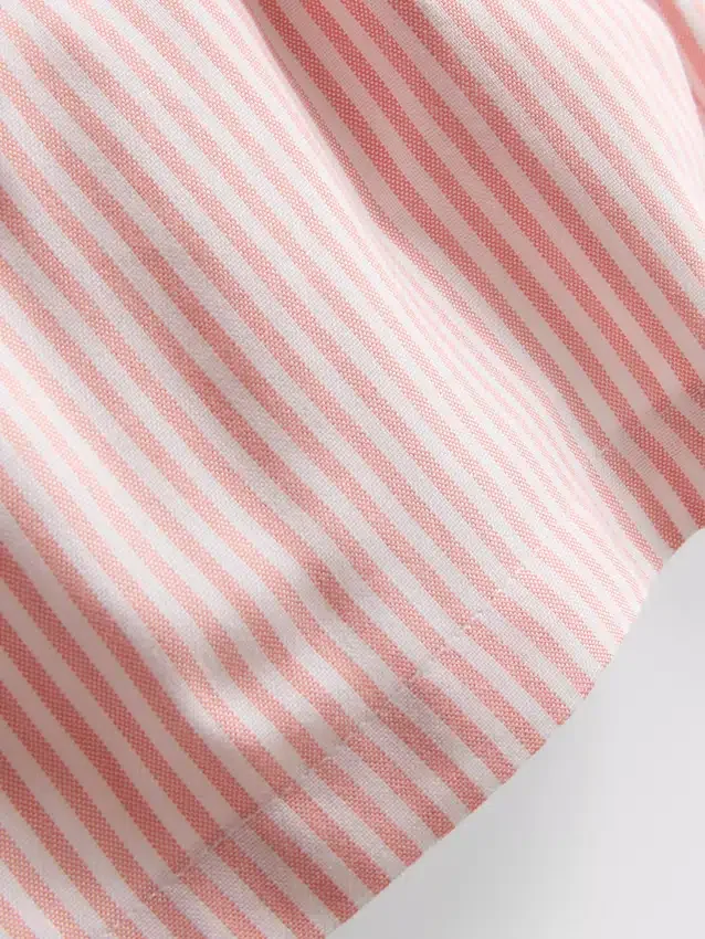 Stripete oxford-shorts med høy midje