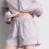 Stripete pysjamaser-shorts i bomull