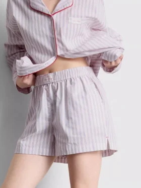Stripete pysjamaser-shorts i bomull