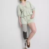 Stripete seersucker-shorts i bomull