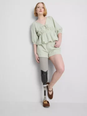 Stripete seersucker-shorts i bomull