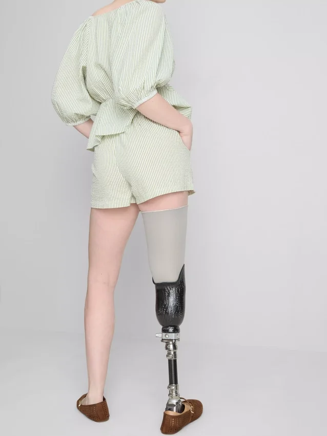 Stripete seersucker-shorts i bomull