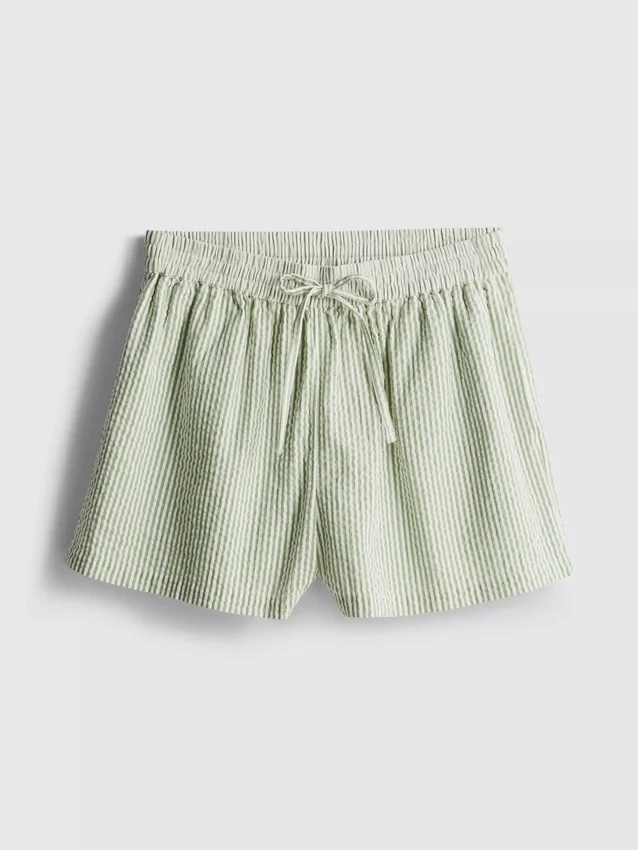 Stripete seersucker-shorts i bomull