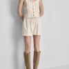 Stripete shorts i bomullsblanding