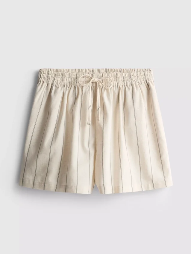 Stripete shorts i bomullsblanding