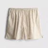 Stripete shorts i bomullspoplin
