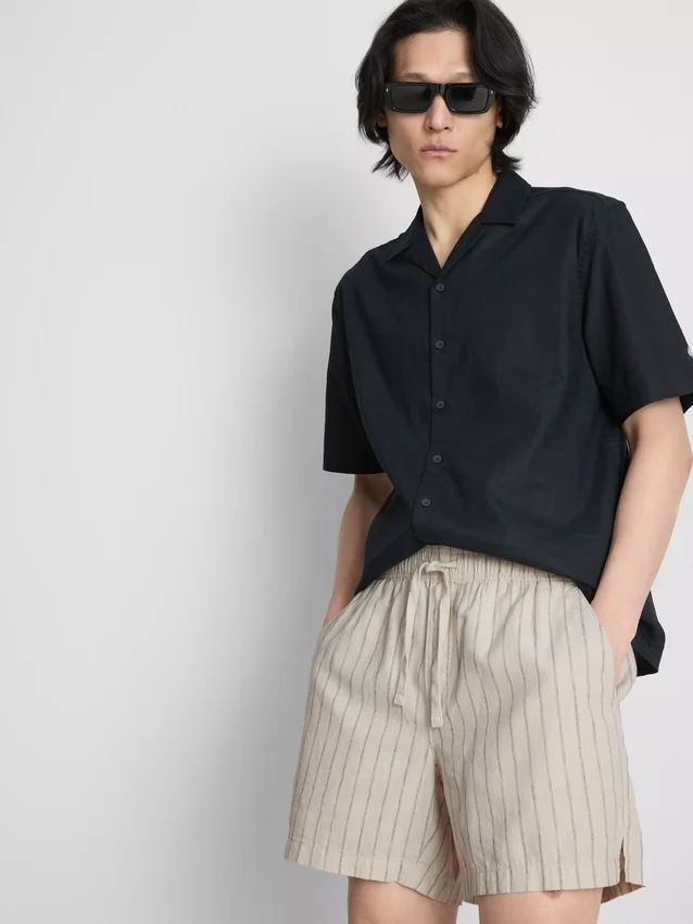 Stripete shorts i linblanding