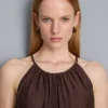 Strukturert halterneck-trapes-top