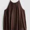 Strukturert halterneck-trapes-top