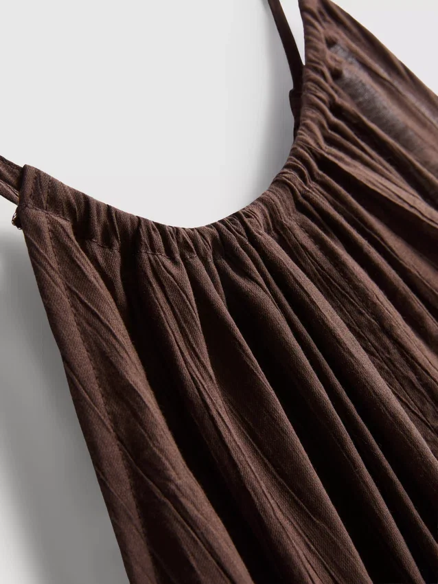Strukturert halterneck-trapes-top