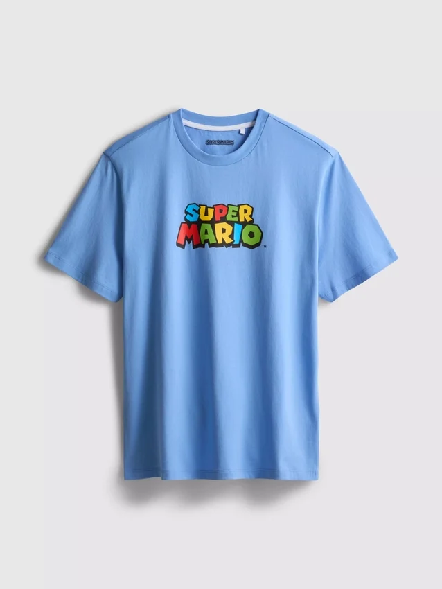 Super Mario-skjorte i bomull med grafisk trykk