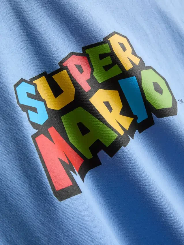 Super Mario-skjorte i bomull med grafisk trykk