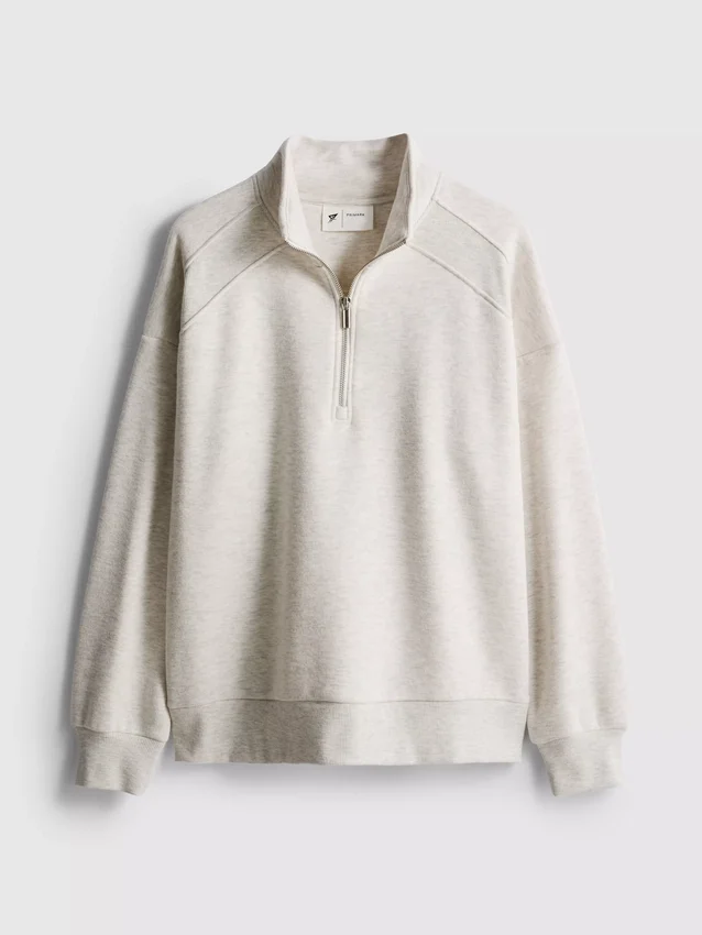 Sweatshirt i bomullsblanding med halv glidelås