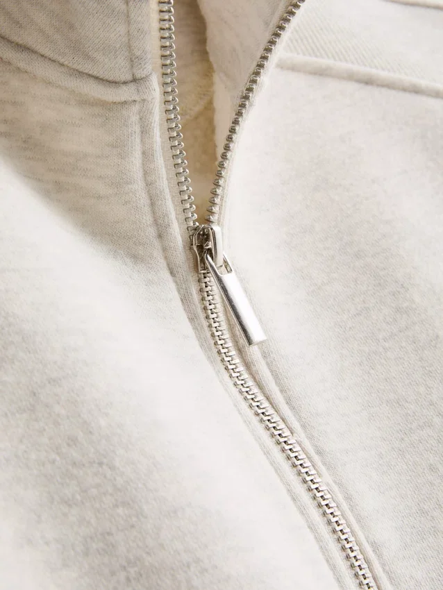 Sweatshirt i bomullsblanding med halv glidelås