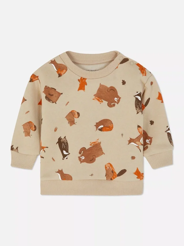 Sweatshirt med skogsdyr