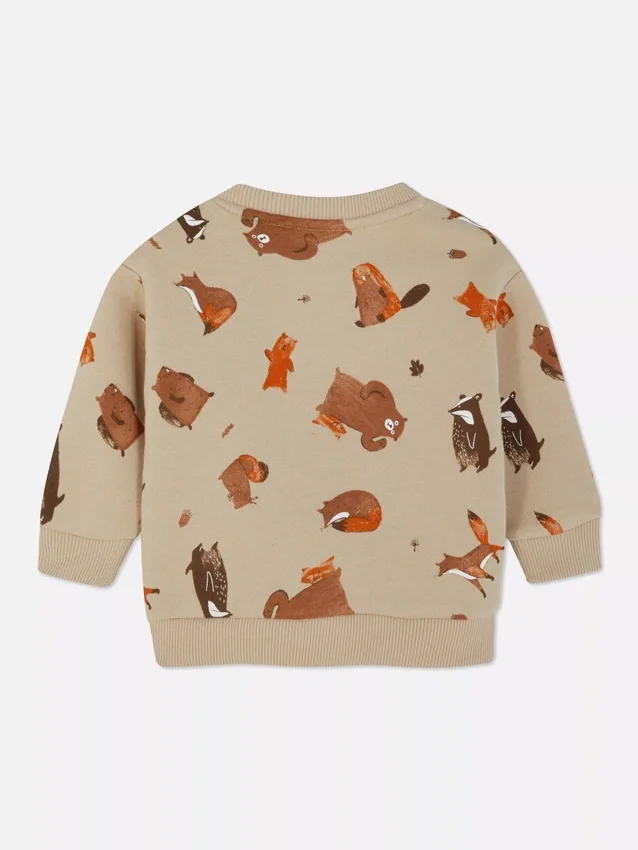 Sweatshirt med skogsdyr