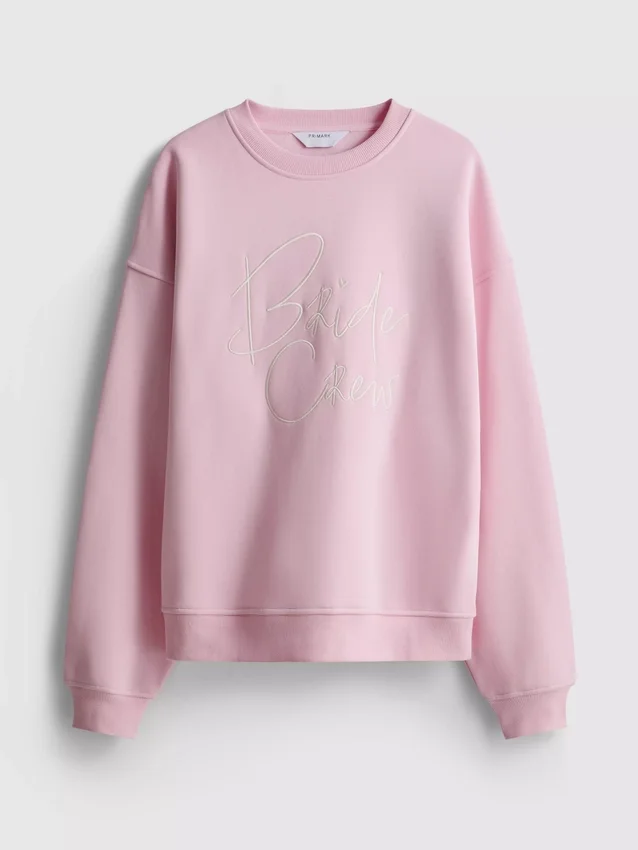 Sweatshirt med slagord for brudeparet