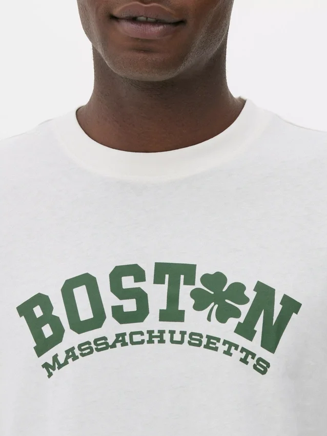 T-skjorte med Boston-trykk