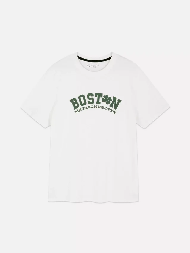T-skjorte med Boston-trykk