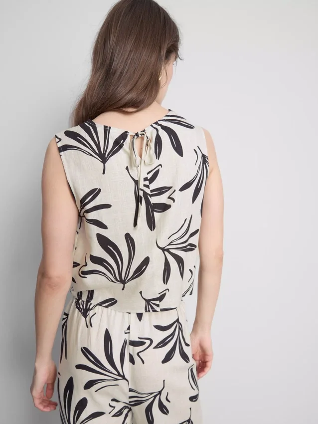 Tank-top i bomullsblanding med trykk