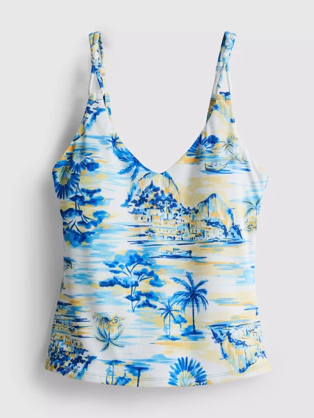 Tankini-topp med trykk