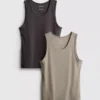 Tanktop med ribbestrikk og smal passform