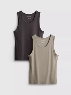 Tanktop med ribbestrikk og smal passform