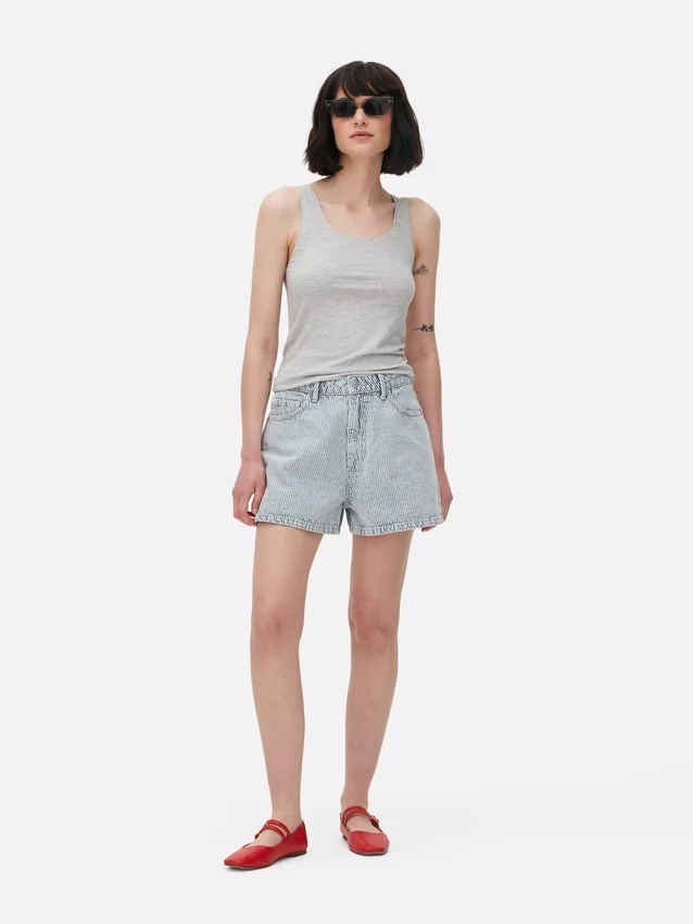 Tanktop med rund hals og stretch