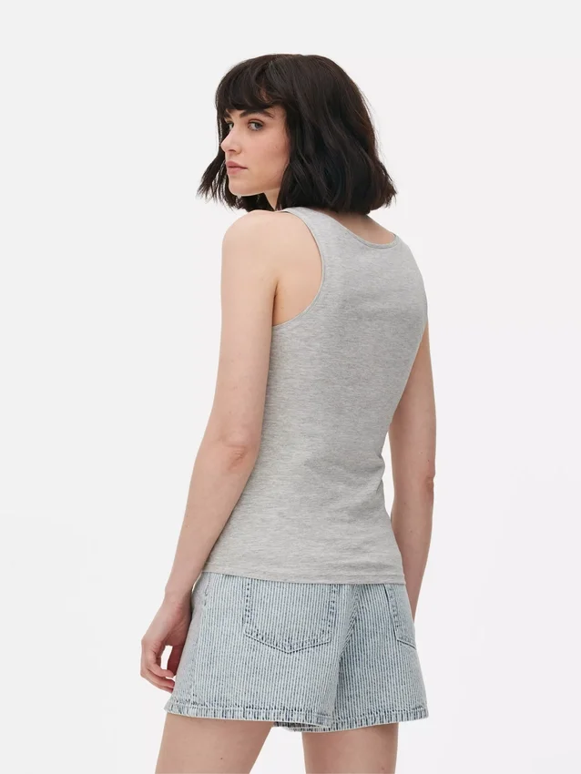 Tanktop med rund hals og stretch