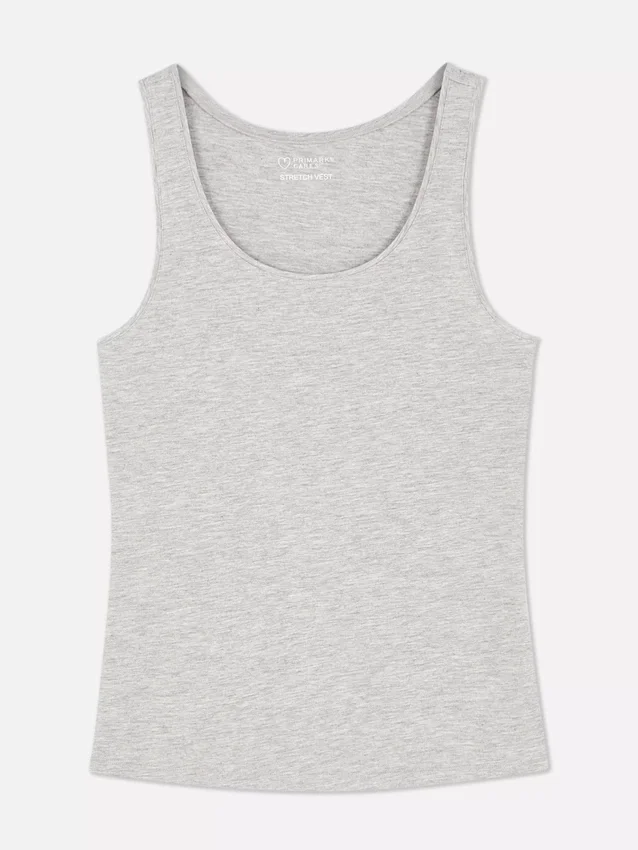 Tanktop med rund hals og stretch