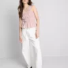 Tanktop med rynket peplum-kant