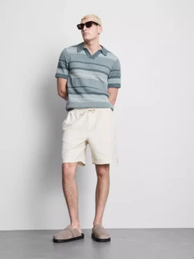 Teksturerte shorts med snøring