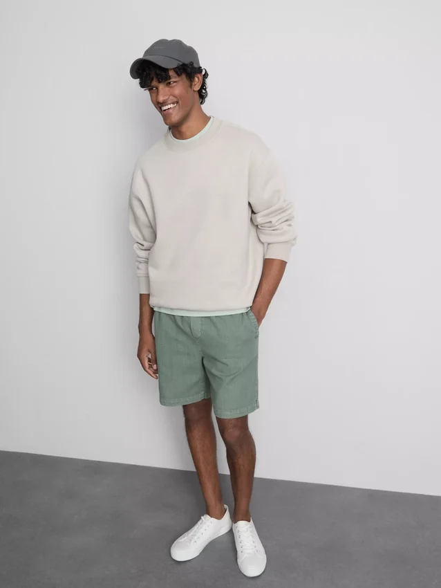 Teksturerte shorts med snøring