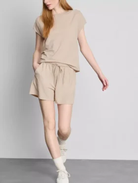 Teksturerte shorts med snøring