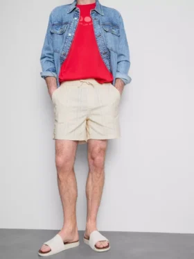 Teksturerte shorts med snøring