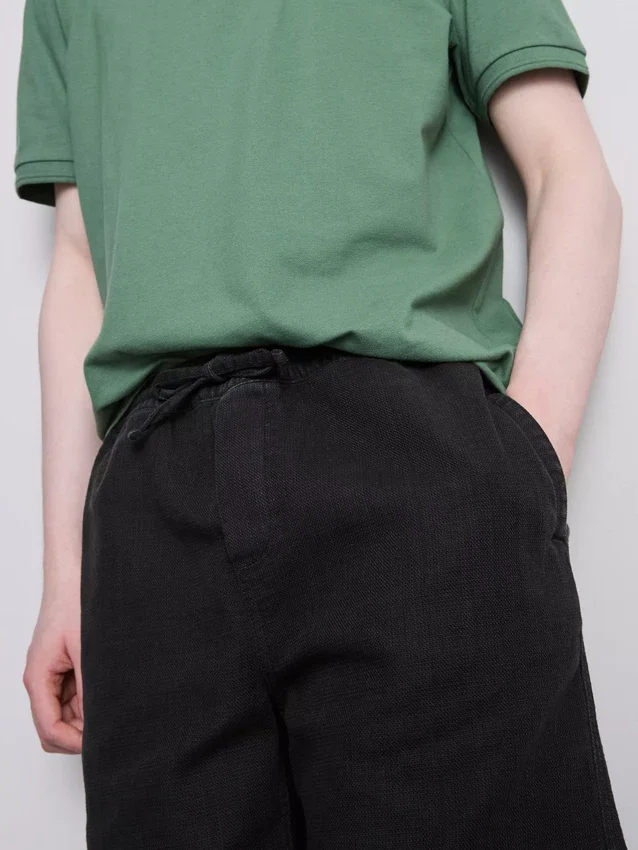 Teksturerte shorts med snøring