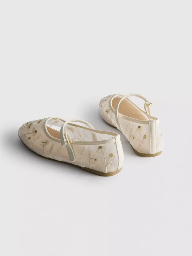 The Edit av broderte ballerinasko