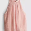 The Edit drapert halterneck-bluse med luftig snitt