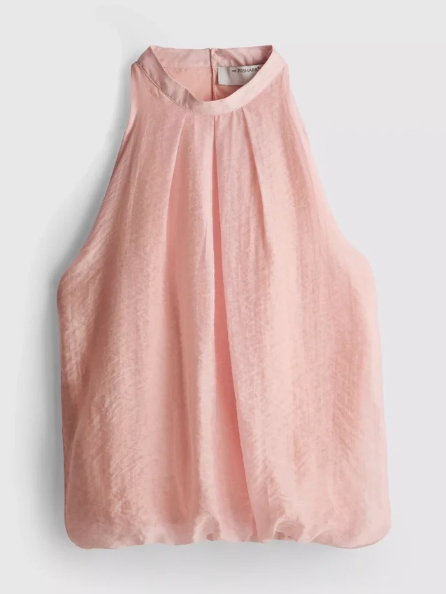 The Edit drapert halterneck-bluse med luftig snitt