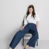 The Edit-jeans i bomullsdenim med rette ben