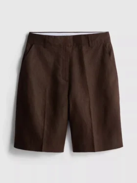 The Edit linnebermudashorts med plissering