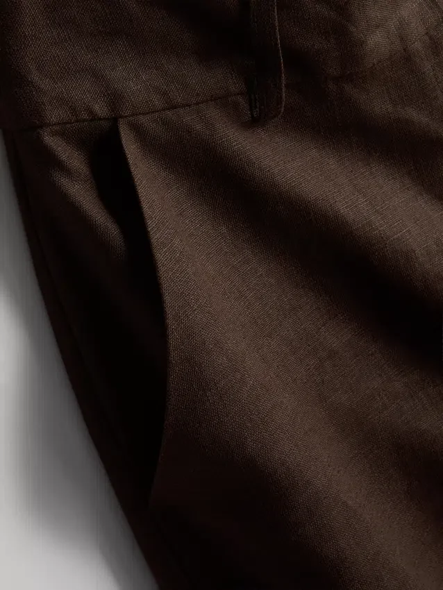 The Edit linnebermudashorts med plissering