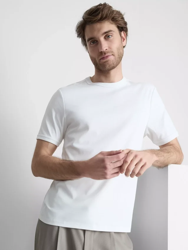 The Edit mercerisert slim-fit T-skjorte