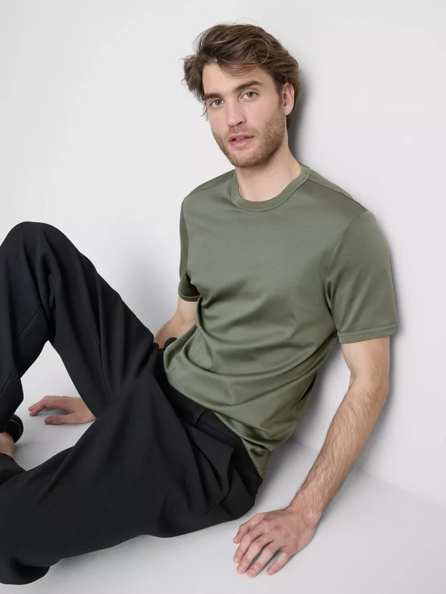 The Edit mercerisert slim-fit T-skjorte