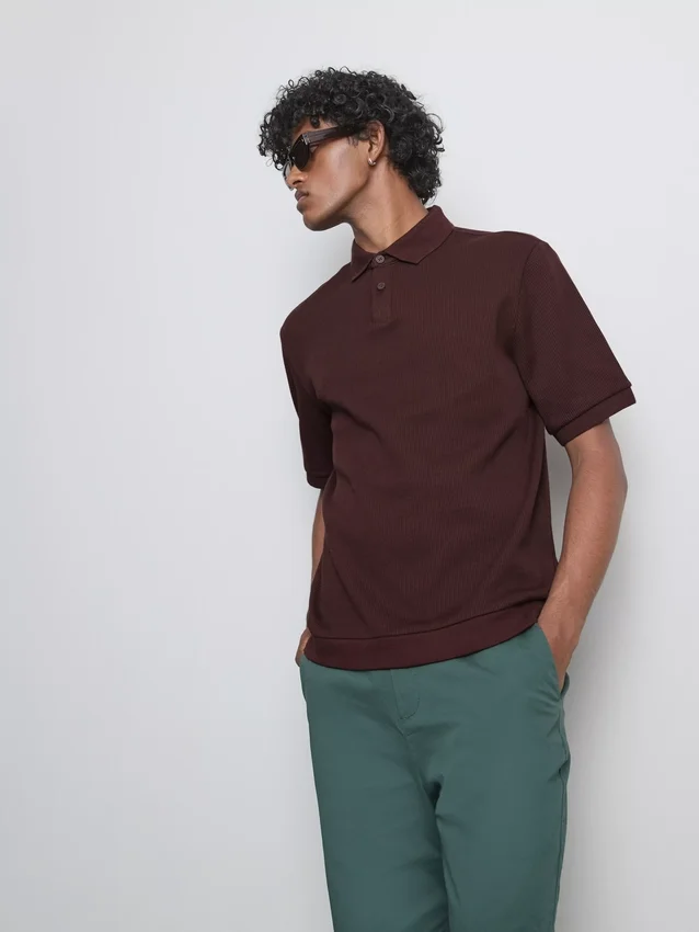 The Edit ribbet poloskjorte