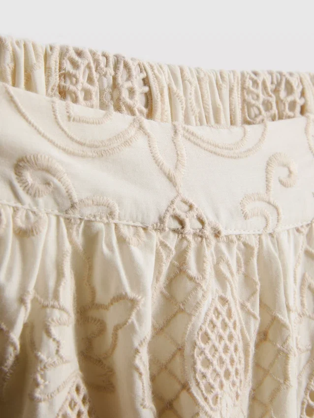 The Edit-shorts i bomull med broderi