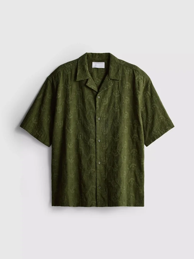 The Edit-skjorte i brodert bomull med korte ermer