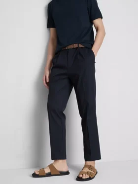 The Edit slim fit-bukser med peached-finish