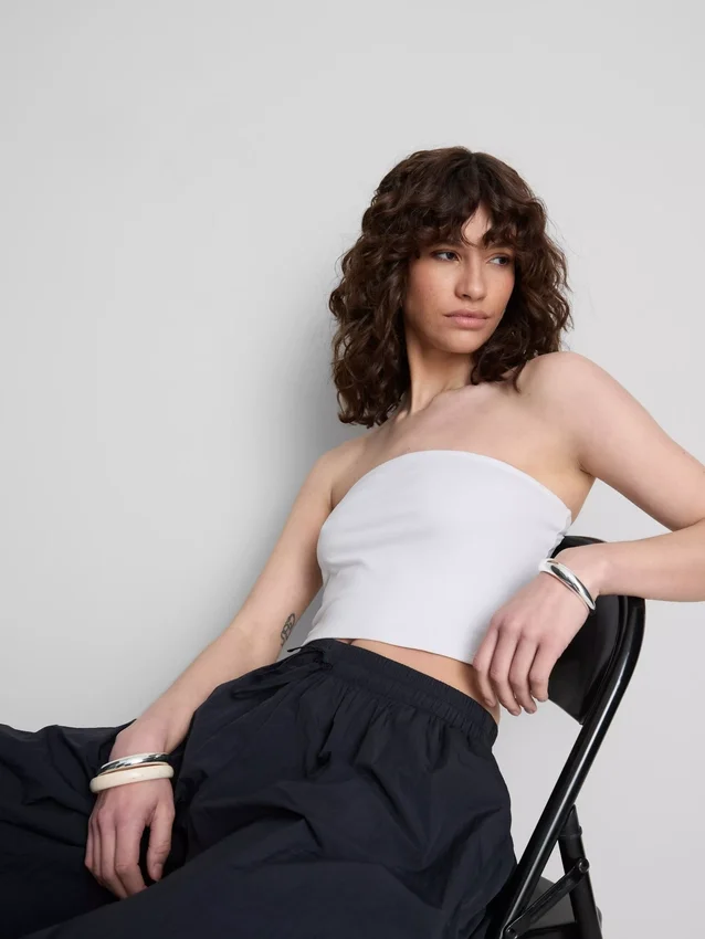 The Primark Scene | Bandeau-top i bomullsrik jersey